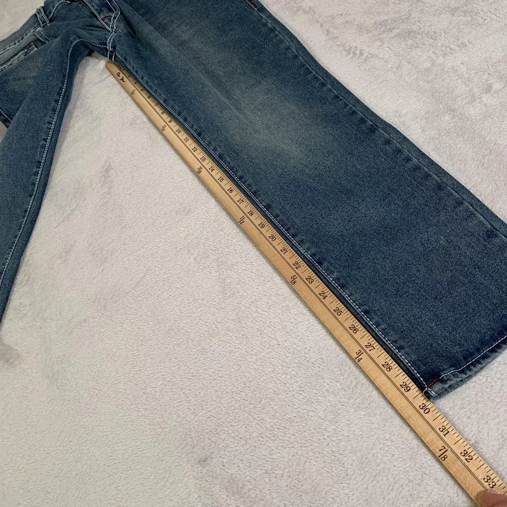 True Religion Rocco Big T Jeans Mens 34x30 Blue‎ Medium Wash Relaxed Skinny NEW